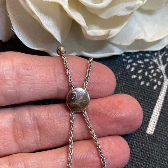 Zales 925 Silver with Diamonds Bolo Adjustable Bracelet - Picture 6 of 11